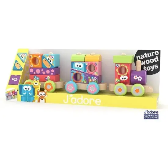 J'adore Wooden Animal Print Stacking Train image {2}