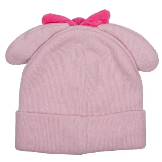 Hello Kitty's My Melody Cuff 3D Beanie and Glove set for Kids, Jacquard knit with Embroidered Appliques, Pink image {2}