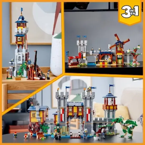 LEGO Creator 3 in 1 Medieval Castle & Dragon Toy Set 31120 image {1}