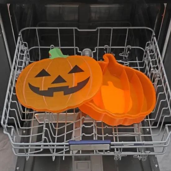 Cook With Color Figural Pumpkin Halloween Snackle Box Food Storage Container image {3}