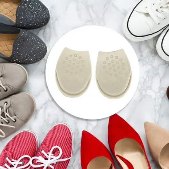 Unique Bargains Soft Round Head Shock-absorbing Forefoot Insole Pads Apricot 2 Pairs image {2}