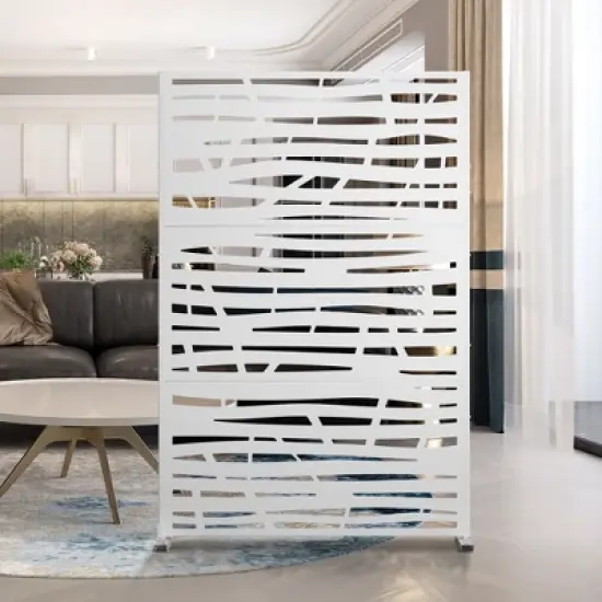 PexFix 72 in. x 47 in. Outdoor Privacy Screen Garden Fence in Jungle Pattern in White image {5}