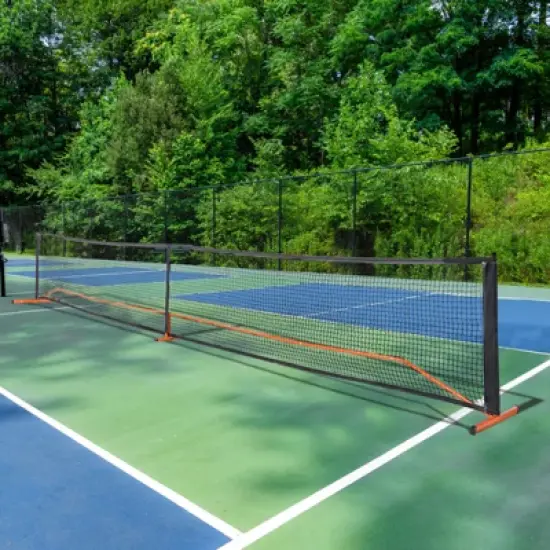 VEVOR Pickleball Net Set, 22FT Regulation Size Portable Pickleball System with Carrying Bag & Balls & Paddles, Metal Frame & Strong PE Net image {1}