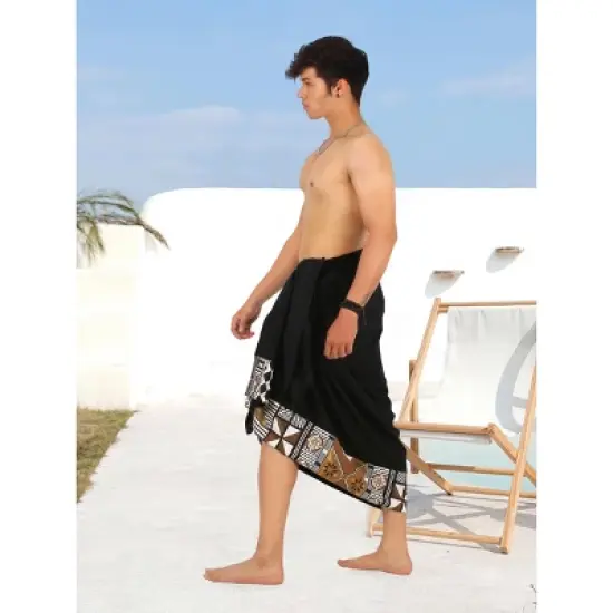 LA LEELA Men's Swimwear Cover Up Summer Pareo Sarong One Size Kohl image {2}