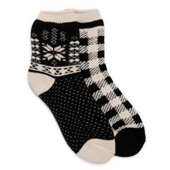 MUK LUKS Women's 2 Pair Pack Heat Retainer Crew Socks image {1}