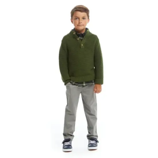 Andy & Evan  Toddler  Boys Boys Green Sweater Buttondown Set image {1}