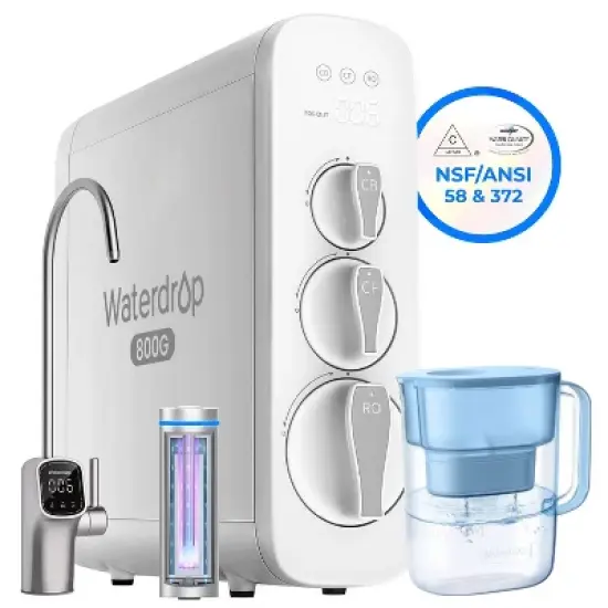 Waterdrop G3P800 RO System NSF/ANSI 42 and 53 and 58 and 372 Certified With 1 Extra Water Filter Pitcher image {9}