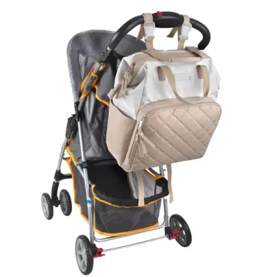 Baby Essentials Quilted Frame Diaper Backpack - Neutral image {6}