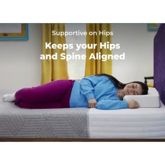 Pillow Cube Breathable Cooling 3-Layer Memory Foam Mattress for Side Sleepers w/Hip, Neck, and Shoulder Support & Mattress Cover image {4}