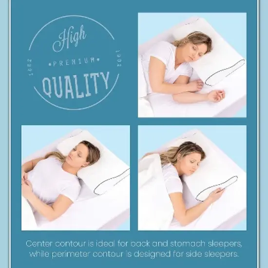 Healthy Spirit Contour Cervical Neck Pillow | Neck Pillow for Pain Relief Orthopedic Neck Support Shoulder Pain, White, 1 Count image {5}