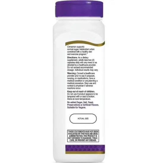 21st Century Cinnamon 1,000 mg 120 Vegetable Capsules image {2}