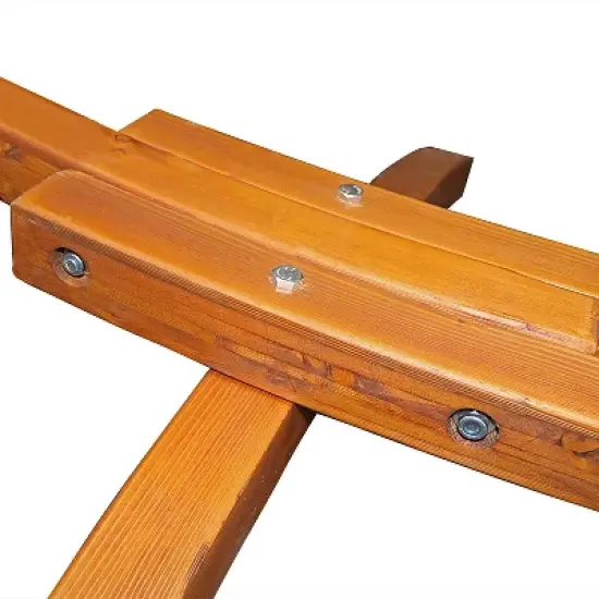 Sunnydaze Heavy-Duty Two-Person Curved Larch Wood Hammock Stand Only image {3}