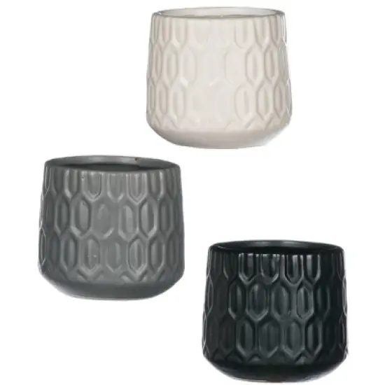 Sullivans Set of 3 Mini Planters 3"H Gray image {1}