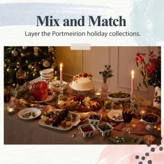 Portmeirion The Holly and The Ivy Gravy Boat & Stand - 33 Oz. Capacity, Elegant Earthenware Holiday Pitcher with Holly D&eacute;cor, Dishwasher Safe image {6}