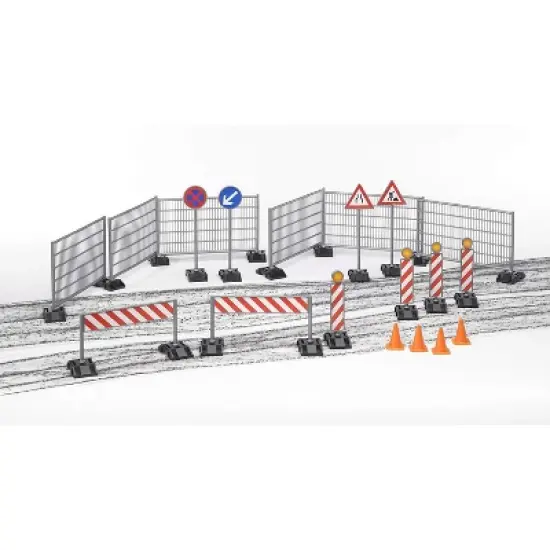 Bruder Construction Set with Railings, Site Signs and Pylons image {1}