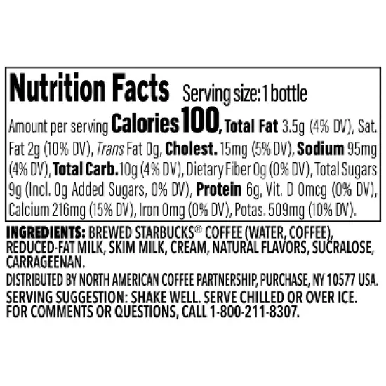 Starbucks Frappuccino Lite Creamy Vanilla Gelato Chilled Coffee Drink - 9.5 fl oz Glass Bottle image {3}