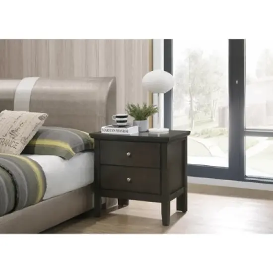 Passion Furniture Primo 2-Drawer Nightstand (24 in. H x 15.5 in. W x 19 in. D) image {4}