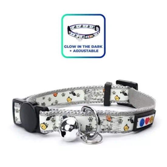 Pawtitas Glow In The Dark Adjustable Cat Collar image {7}