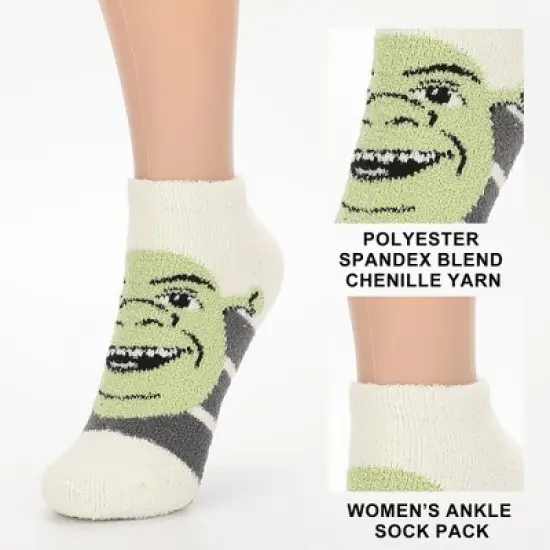 Shrek Boots, Shrek and Donkey Womens Ankle Socks 3 Pack image {2}