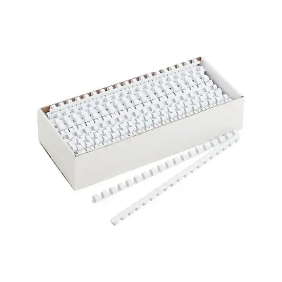 Fellowes Plastic Comb Bindings 3/8" Diameter 55 Sheet Capacity White 100 Combs/Pack 52371 image {4}