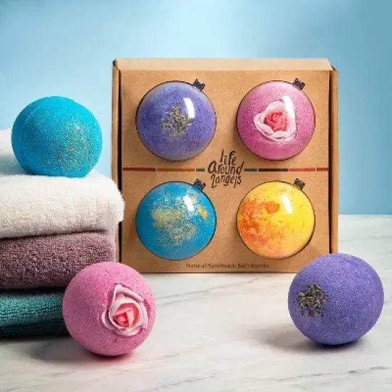 LifeAround2Angels Fruit Bath Bomb Gift Set - 4pk image {1}