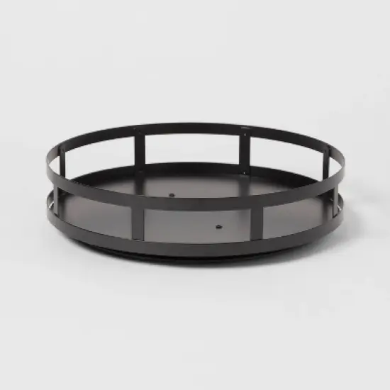 1-Tier Metal Lazy Susan Turntable Black - Brightroom&trade;: Round Steel Serving Tray, Powder-Coated Finish, 11" Diameter image {3}