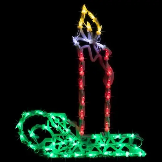 Northlight LED Lighted Candle Christmas Window Silhouette - 17.5" - Multicolor Lights image {1}
