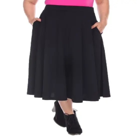 Women's Plus Size Tasmin Flare Midi Skirts - White Mark image {3}