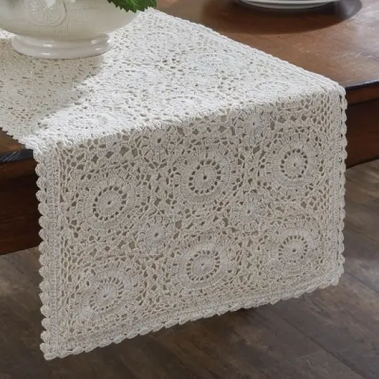 Park Designs Cream Lace Table Runner 54"L image {4}