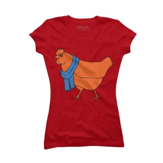 Junior's Design By Humans The Hipster Chicken By TabithaDesigns T-Shirt image {8}