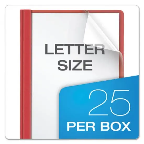 Oxford Clear Front Standard Grade Report Cover - 8.5" x 11" - Clear/Red - Case of 25 image {6}