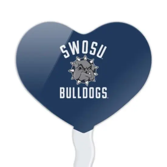 Southwestern Oklahoma State University Bulldogs Logo Heart Love Cupcake Picks Toppers Decoration Set of 6 image {1}