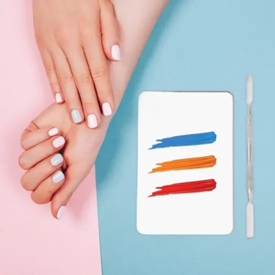 Unique Bargains Leightweight Nail Art Palette Silver Tone 1 Set image {1}