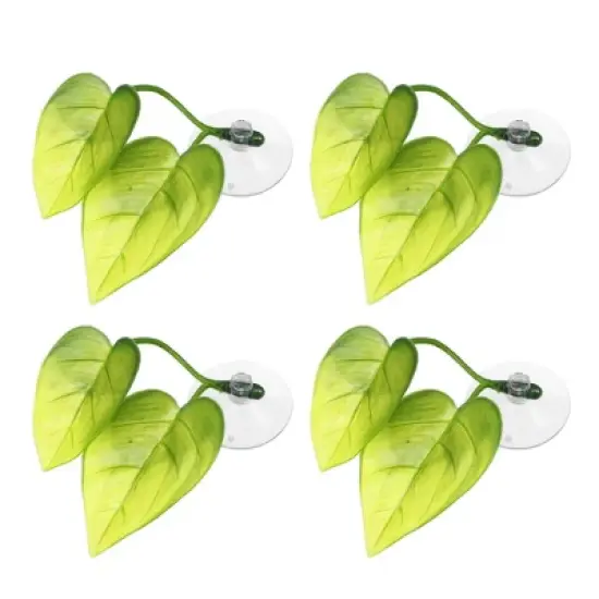 Unique Bargains Betta Fish Leaf Pad Hammock Plants for Fish Tank Green 2.48"x1.77" image {8}