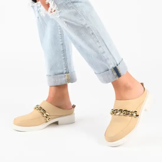 Journee Collection Womens Sheah Mules Round Toe Slip On Flats image {8}