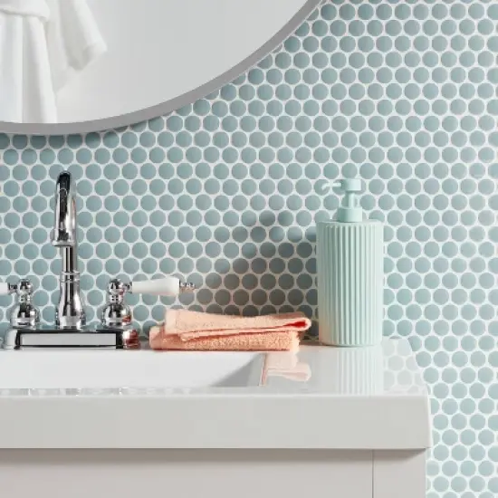 Fluted Kids' Soap Dispenser Teal - Pillowfort&trade;: Plastic Hand Soap Pump for Bathroom, 450ml Capacity image {1}