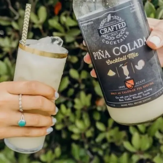 Crafted Cocktails Pina Colada Mix: 6 Pack: 80 Calories Per Serving, Premium Coconut Cream, Pineapple Juice and Organic Agave&nbsp; 8 Cocktails Per Bottle image {6}