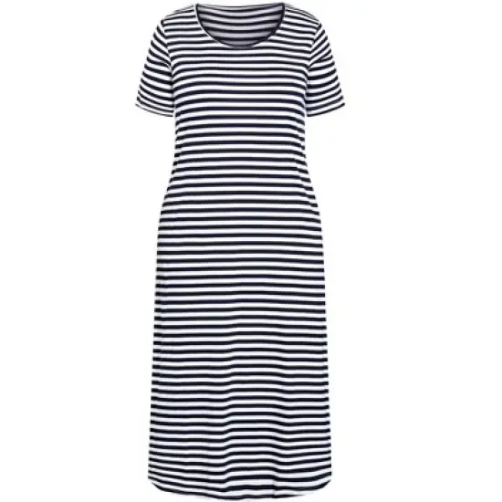 Women's Plus Size Stripe Nightdress - navy | EVANS image {2}