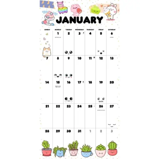 Willow Creek Press 2024 Wall Calendar 12"x12" Kawaii image {2}