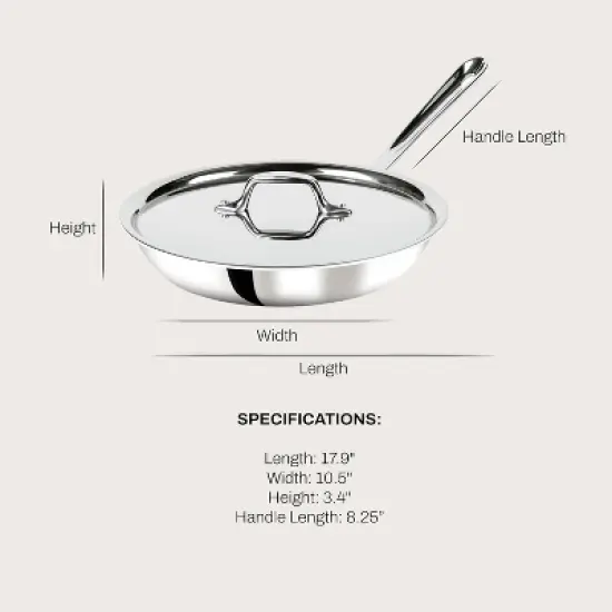 All-Clad D3 3-Ply Stainless Steel Fry Pan With Lid 10 Inch image {2}