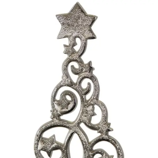 Northlight Starry Trees Metal Christmas Decorations - 18.5" - Silver - Set of 2 image {4}