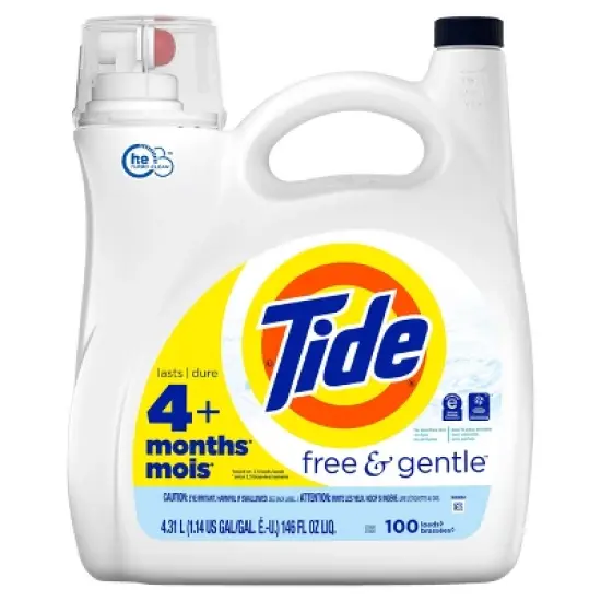 Tide High Efficiency Liquid Laundry Detergent - Free & Gentle image {16}
