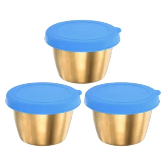 Unique Bargains Reusable Leak Proof Dipping Salad Blue Condiment Containers with Lids image {7}