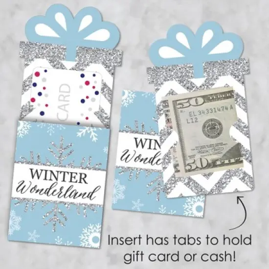 Big Dot of Happiness Winter Wonderland - Snowflake Holiday Party and Winter Wedding Money and Gift Card Sleeves - Nifty Gifty Card Holders - Set of 8 image {2}