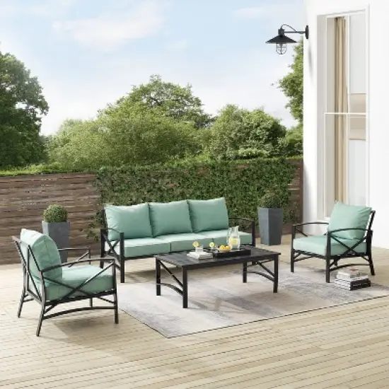 Kaplan 4pc Outdoor Sofa Set - Mist - Crosley image {7}