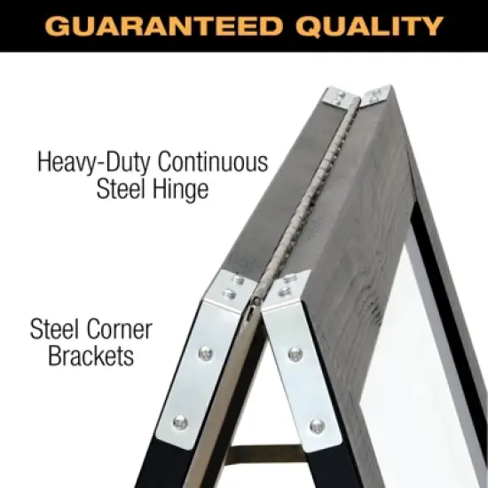 Excello Global Products 40" x 22" Indestructible A-Frame Whiteboard - Black image {1}