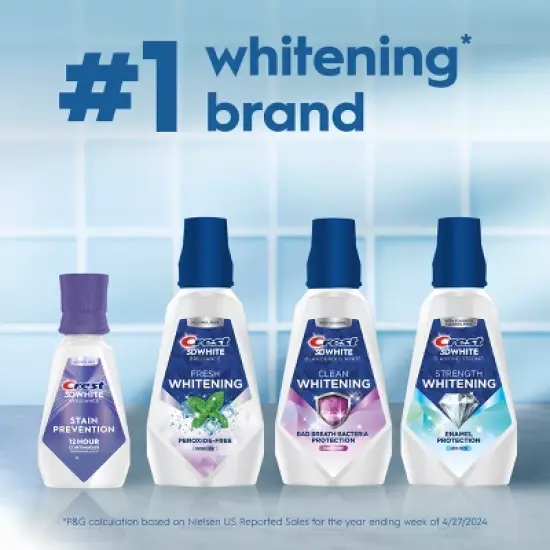 Crest 3D White Deep Stain Prevention Whitening Mouthwash - 473ml image {8}
