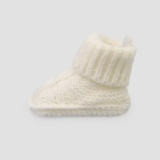 Carter's Just One You&reg; Baby Cable Knitted Slippers - Off-White: Newborn Booties, Pull-On, Flexible Outsole image {1}