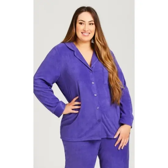 Women's Plus Size Button Up Top - lilac | AVENUE image {4}