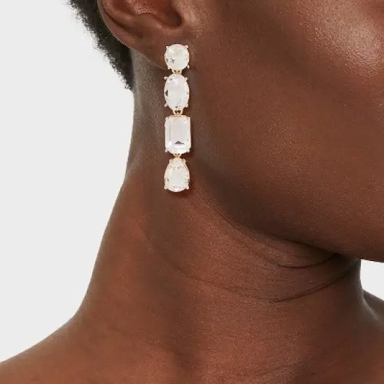 SUGARFIX by BaubleBar Mixed Stone Statement Earrings - Gold image {1}